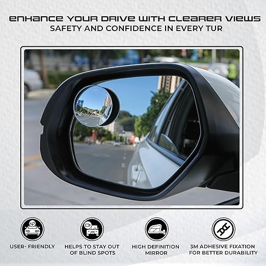 Wide Curved Rear View Mirror For Cars (Pack Of 1)